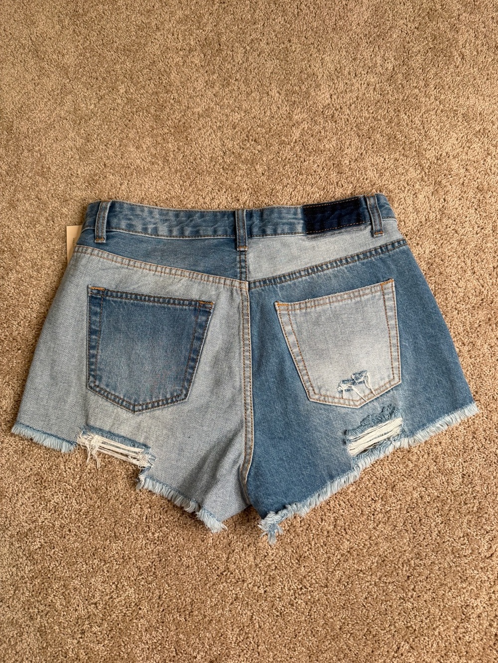 Superdown Lydia Two Tone Shorts Denim Blue Multi NWT Size 29 - Picture 6 of 6